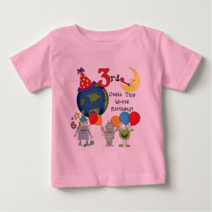 Ta fram den tredje världsdagen på T-shirts och pre