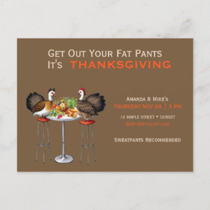 Ta fram dina feta byxor Thanksgiving middag semest Vykort
