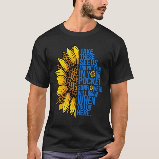 Ta fröer och lägg in blomsterblommor t shirt (Framsida)