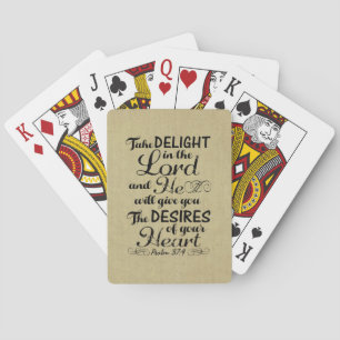 Ta glädje av Lord Psalm 37 4 Bibelverse Casinokort
