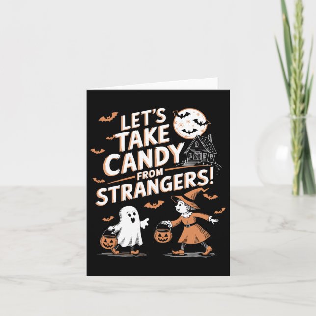 Ta godis från Strangers Funny Halloween 5 Kort (Framsida)