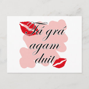 Tá grá agam duit - Irish Gaelic I kärlek you Vykort