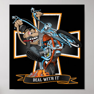 Ta hand om det - biker att rida en helikopterteckn poster