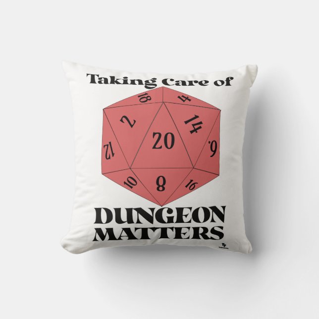 Ta hand om Dungeon Matters Game Slogan Kudde (Framsida)