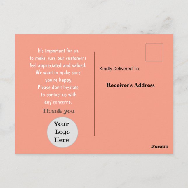 Ta hand om en kund vykort (Baksida)