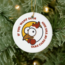 Ta hand om hönan 1 julgransprydnad keramik