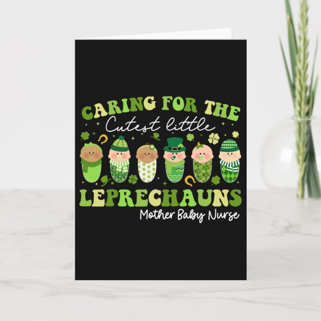 Ta Hand Om Små Leprechauns Mor Sjuksköterska St P Kort (Framsida)
