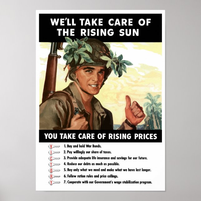 Ta hand om Stigning priser - WWII Poster (Framsidan)