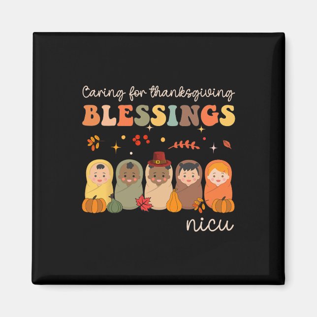 Ta hand om Thanksgiving Blessings Neonatal Nicu Nu Magnet (Framsidan)