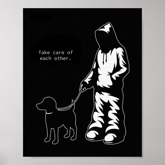 "Ta hand om varandra" Hoodie/Hund T-Shirt Poster (Framsidan)