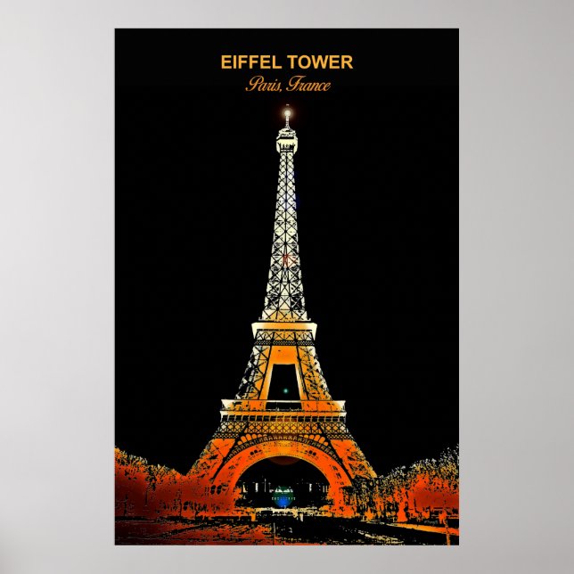 Ta hem Paris: Eiffel Torn Travel Poster (Framsidan)