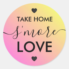 Ta Hjärtklämparna för Hjärtat i Kärlek Rosa Gult Runt Klistermärke