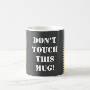 "TA INTE HAND OM MUGG!" + regioner med solid Gult Kaffemugg