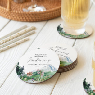 Ta inte min drink   Mountain Wildblomma Bröllop Underlägg Papper Rund