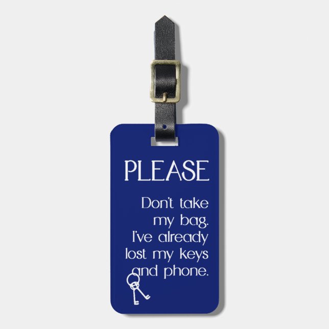 Ta inte min väska! bagagebricka (Vertikal Framsida)