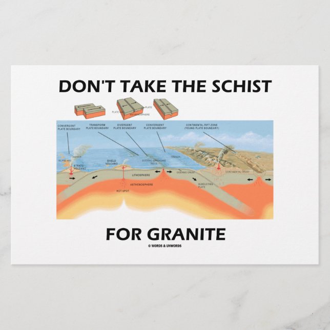 Ta inte Schist för Granite (Geology Humor) Brevpapper (Framsida)