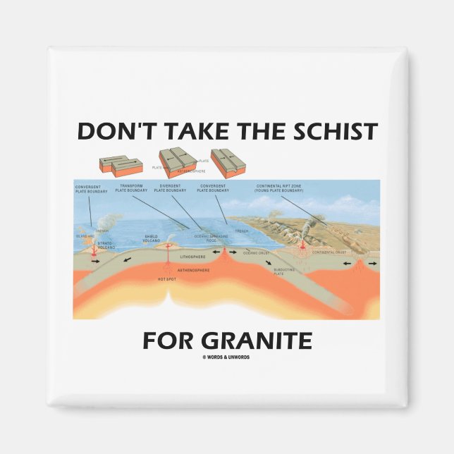 Ta inte Schist för Granite (Geology Humor) Magnet (Framsidan)