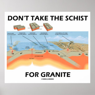Ta inte Schist för Granite (Geology Humor) Poster