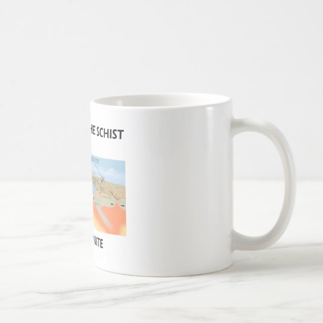 Ta inte schisten för granit (geologihumorn) kaffemugg (Höger)