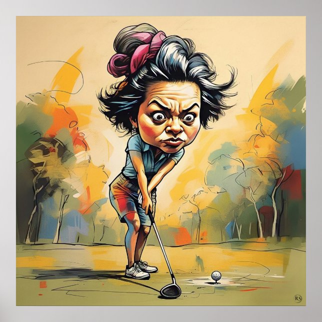 Ta itu med Boll - stor Golf Art-utskrift Poster (Framsidan)