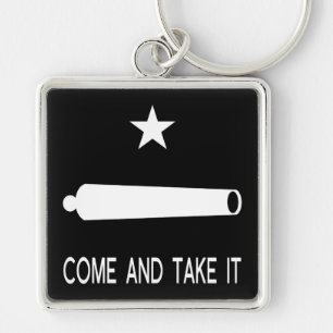 Ta kommer det flagga~ Texas Fyrkantig Silverfärgad Nyckelring