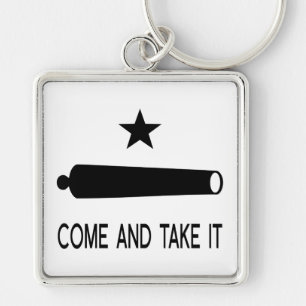 Ta kommer det flagga~ Texas Fyrkantig Silverfärgad Nyckelring