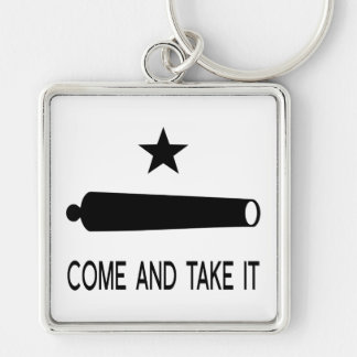 Ta kommer det flagga~ Texas Fyrkantig Silverfärgad Nyckelring