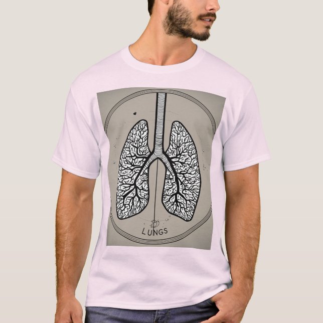 Ta lätt: Minimalistisk Lungs Logotyp Tees T Shirt (Framsida)