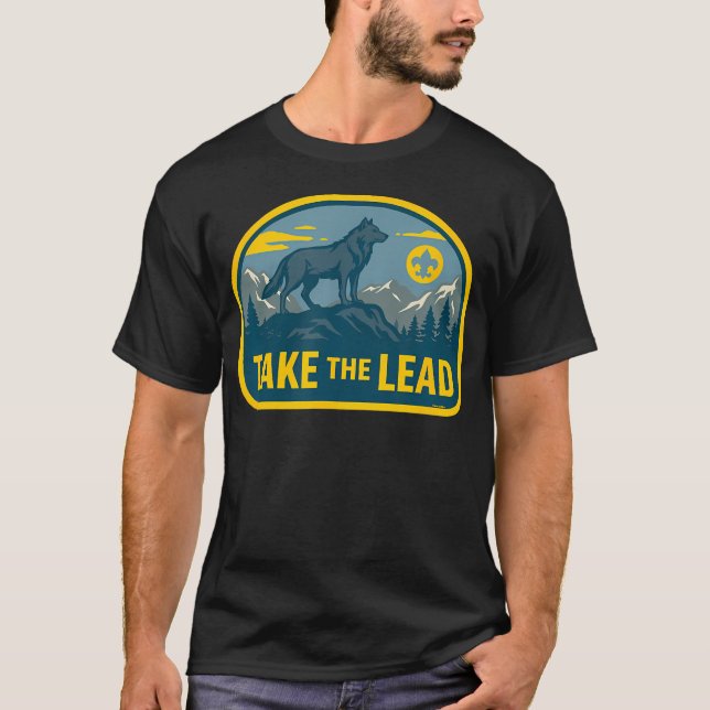 Ta Ledningen Cub Scout Wolf Pack Akela Utomhus T Shirt (Framsida)