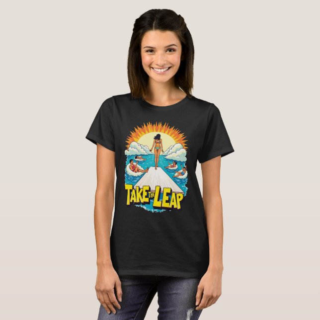 Ta ledningen: djärv och kraftfull simmande flicka t shirt (Hel framsida)
