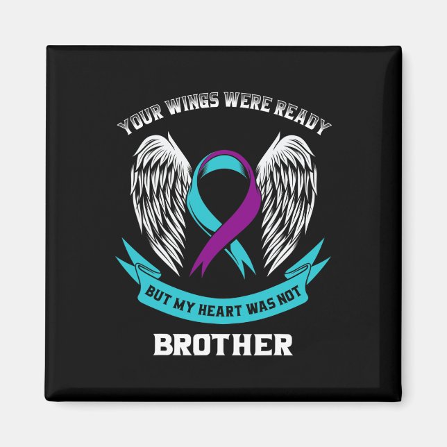 Ta Lila Suicide Awareness Brother Ditt Vingar W Magnet (Framsidan)