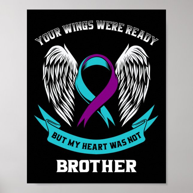 Ta Lila Suicide Awareness Brother Ditt Vingar W Poster (Framsidan)