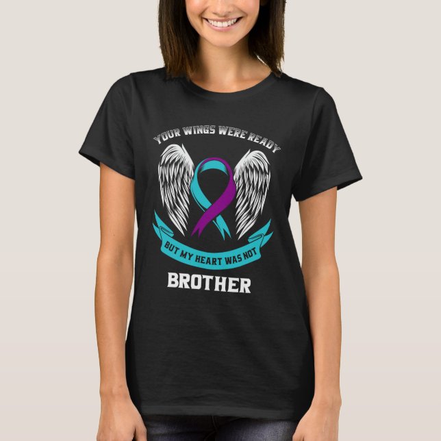 Ta Lila Suicide Awareness Brother Ditt Vingar W T Shirt (Framsida)