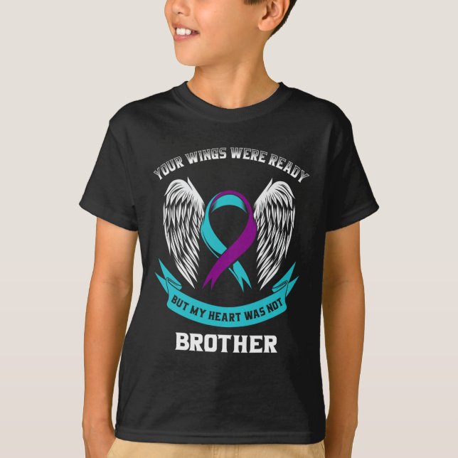 Ta Lila Suicide Awareness Brother Ditt Vingar W T Shirt (Framsida)