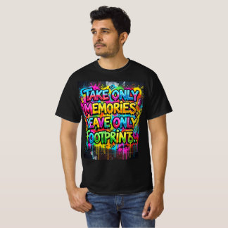 Ta med bara minnen Lämna bara fotspår Graffiti T Shirt
