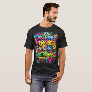 Ta med bara minnen Lämna bara fotspår Graffiti T Shirt