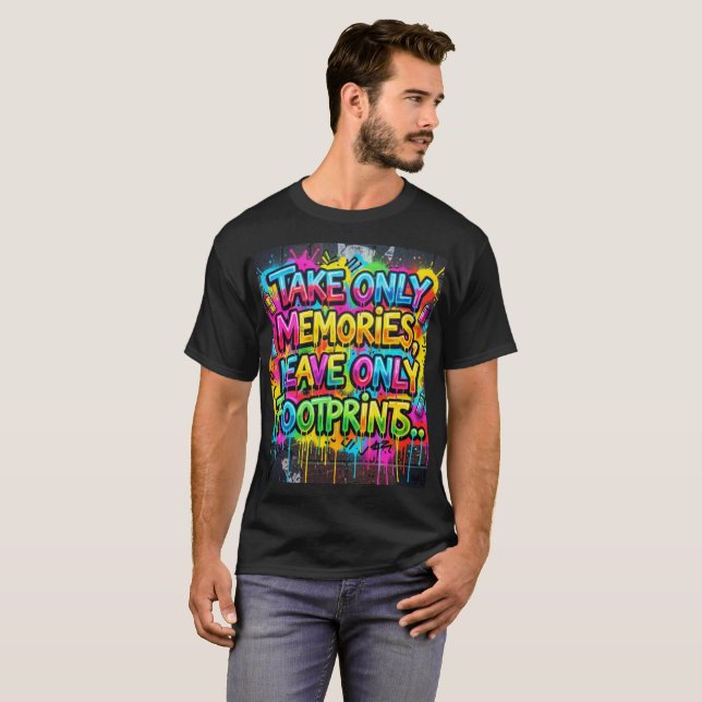 Ta med bara minnen Lämna bara fotspår Graffiti T Shirt (Hel framsida)