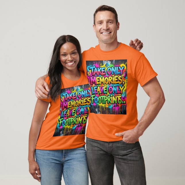 Ta med bara minnen Lämna bara fotspår Graffiti T Shirt (Unisex)