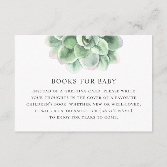 Ta med bok till begäran om baby. Vattenfärgad själ Tilläggskort (Framsida)