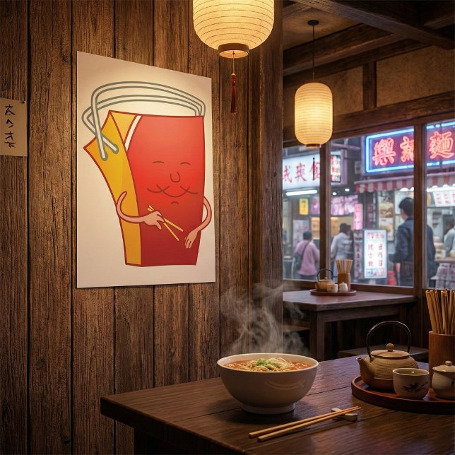 Ta med Chopsticks Funny Asian Food Poster (Skapare uppladdad)