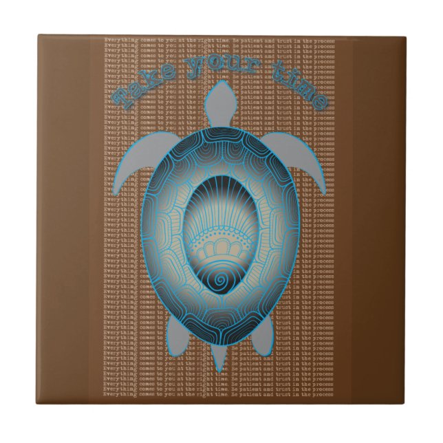 Ta med dig ditt tidssköldpadda motiveringscitat kakelplatta (Framsidan)