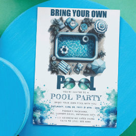 Ta med din egen pool sommarfest  inbjudningar