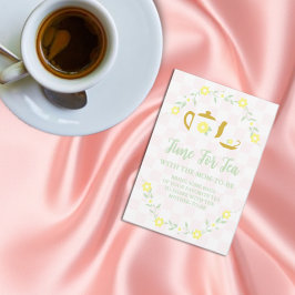 Ta med din favorit tea: Blommig baby shower Tilläggskort