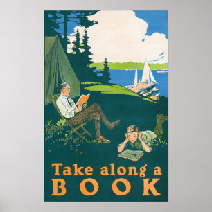 Ta med en bok (1910) campingaffisch av Magnus  Poster