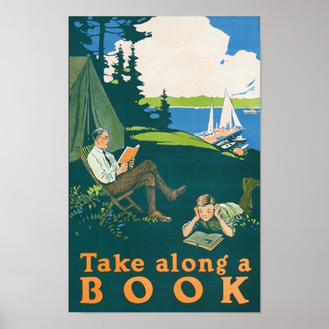 Ta med en bok (1910) campingaffisch av Magnus  Poster (Framsidan)