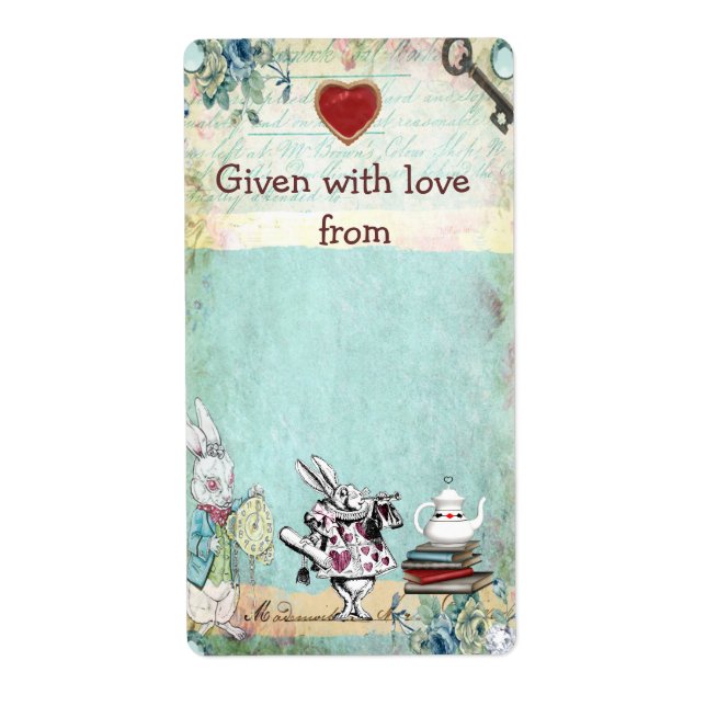 Ta med en Bok Alice i Wonderland Bookplåtar Fraktsedel (Framsidan)