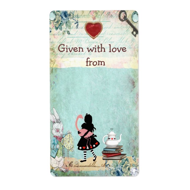 Ta med en Bok Alice i Wonderland Bookplåtar Fraktsedel (Framsidan)