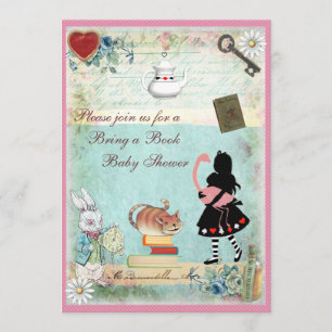 Ta med en bok Alice & Rosa Flamingo Baby Shower Inbjudningar