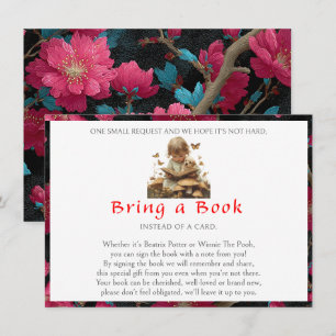 Ta med en bok Bebis Flicka Valp Röda blommor Tilläggskort