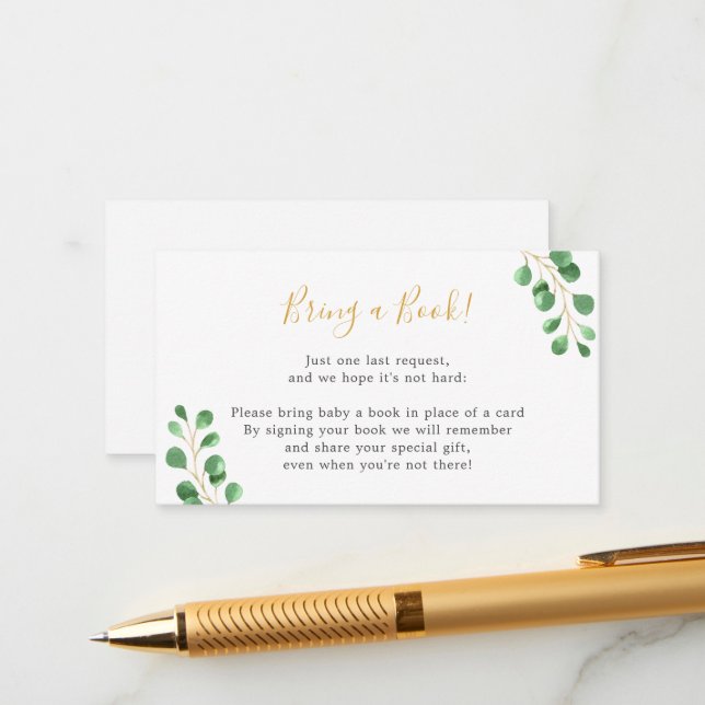 Ta med en bok-eucalyptus babydusch tilläggskort (Fram/Back In Situ)